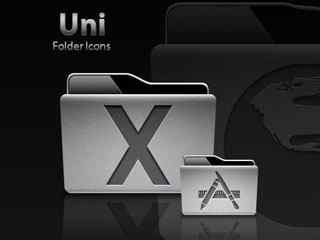 银灰色时尚文件夹图标-Uni Folder Icons